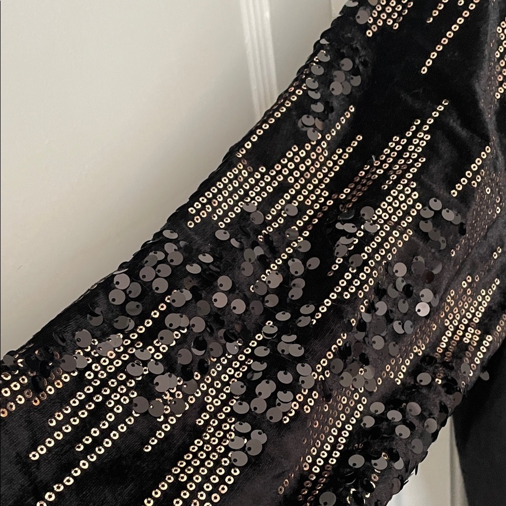 Black Sequin Sleeve Women's Sweater Top size 3X - Picture 4 of 10
